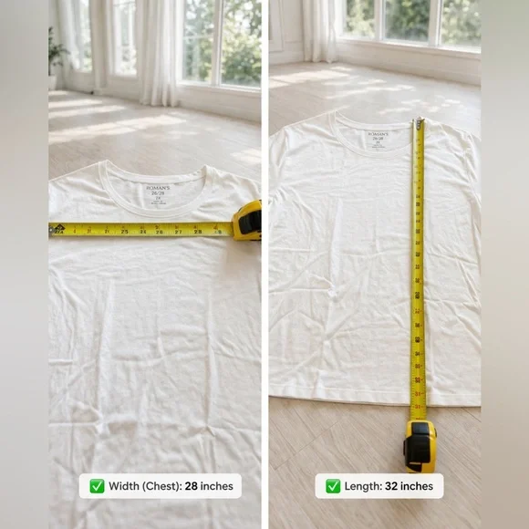 Roaman's White Ruffle Sleeve Short-Sleeve Tee 2X NWOT - Picture 4 of 4